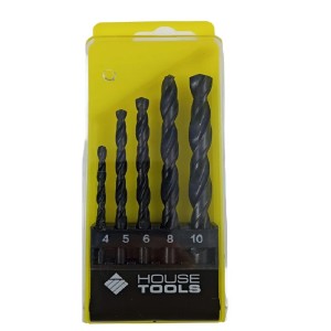 Jogo 5 Brocas Metal Tamanho 4/5/6/8/10 Mm Com Estojo