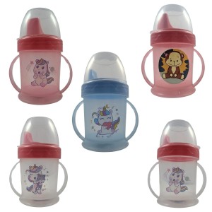 Copo De Transição Para Bebê C/Alça Bico Rígido 220ml Sortida