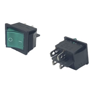 Chave Gangorra ON-OFF 4P Verde KCD2-201N/B