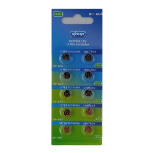 Bateria Botao Ultra Alcalina Lr41 ag3 1,5v  Knup Cartela 10u