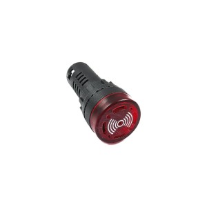 Sinaleiro Sonoro Led 22mm 12V C/ Buzzer Monobloco Vermelho